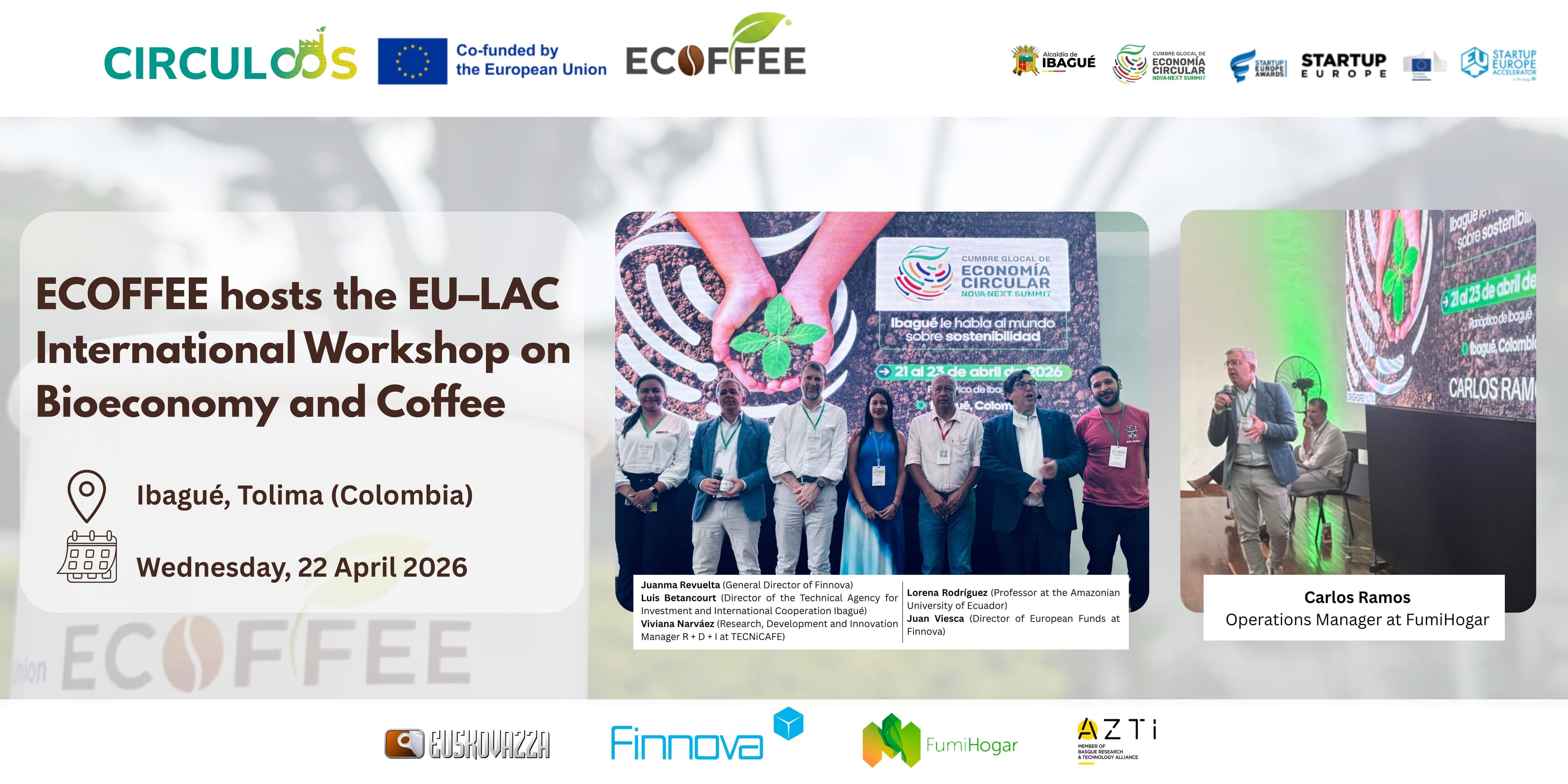 Success of the International ECOFFEE Meeting in Ibagué: Europe and Latin America strengthen alliances for the coffee bioeconomy