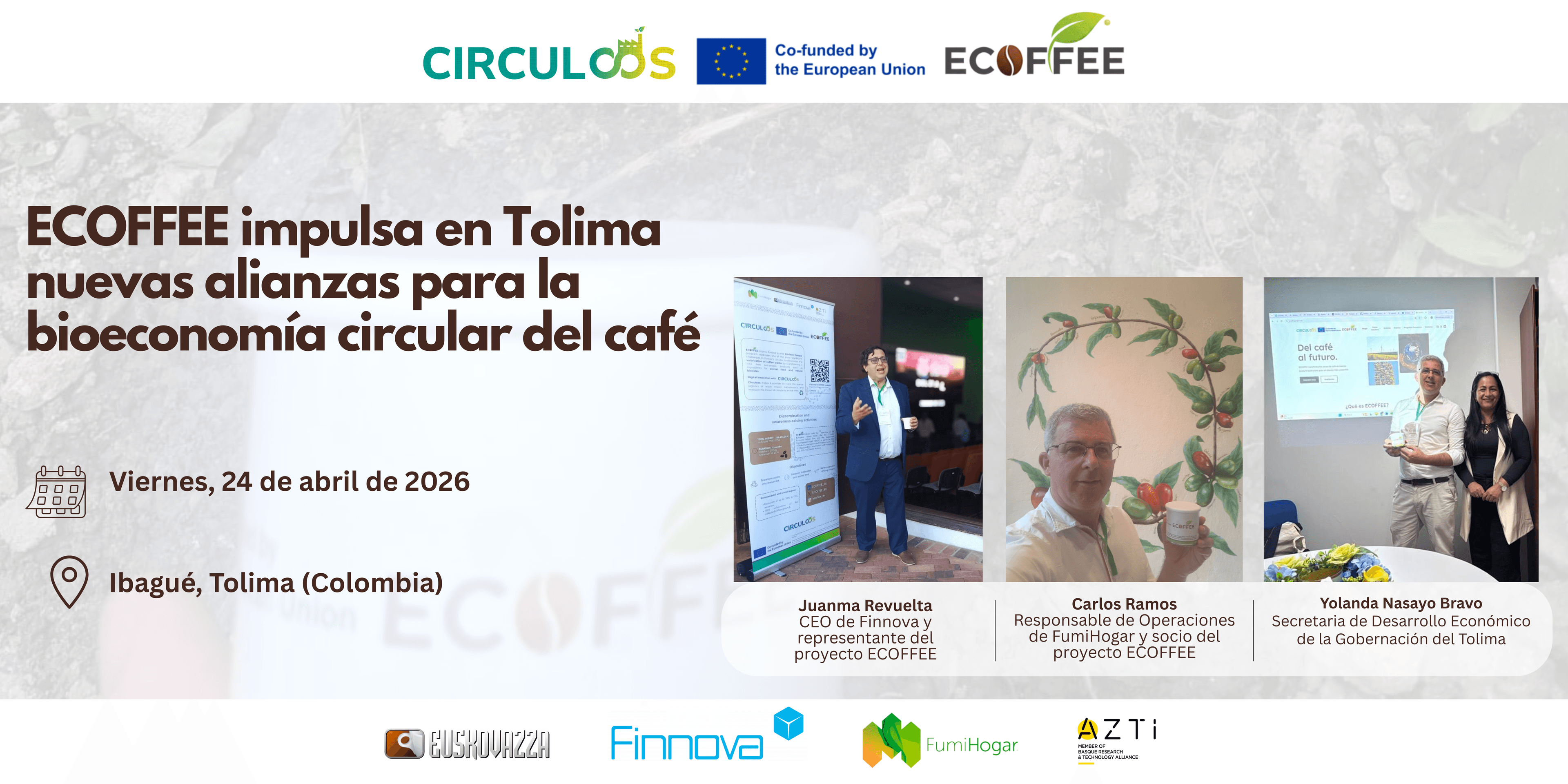 ECOFFEE refuerza alianzas institucionales en Colombia para impulsar la bioeconomía circular del café
